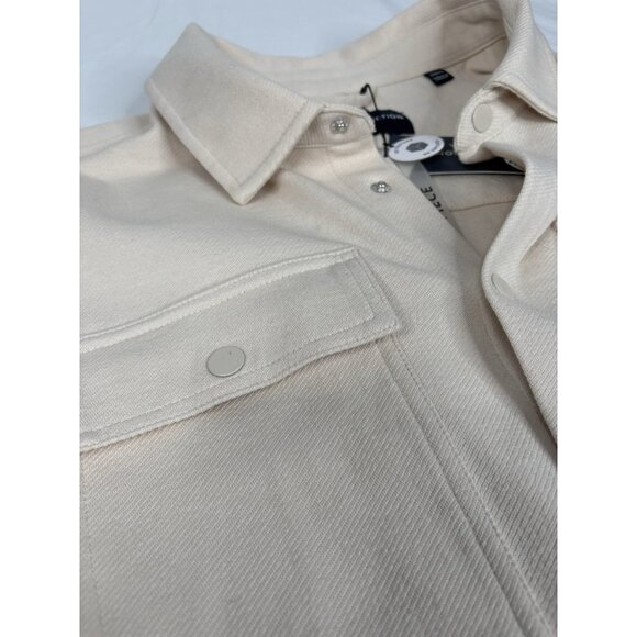 NWT Report Collection Twill Overshirt Men’s XL Cream Long Sleeve Full Snap - Picture 10 of 15